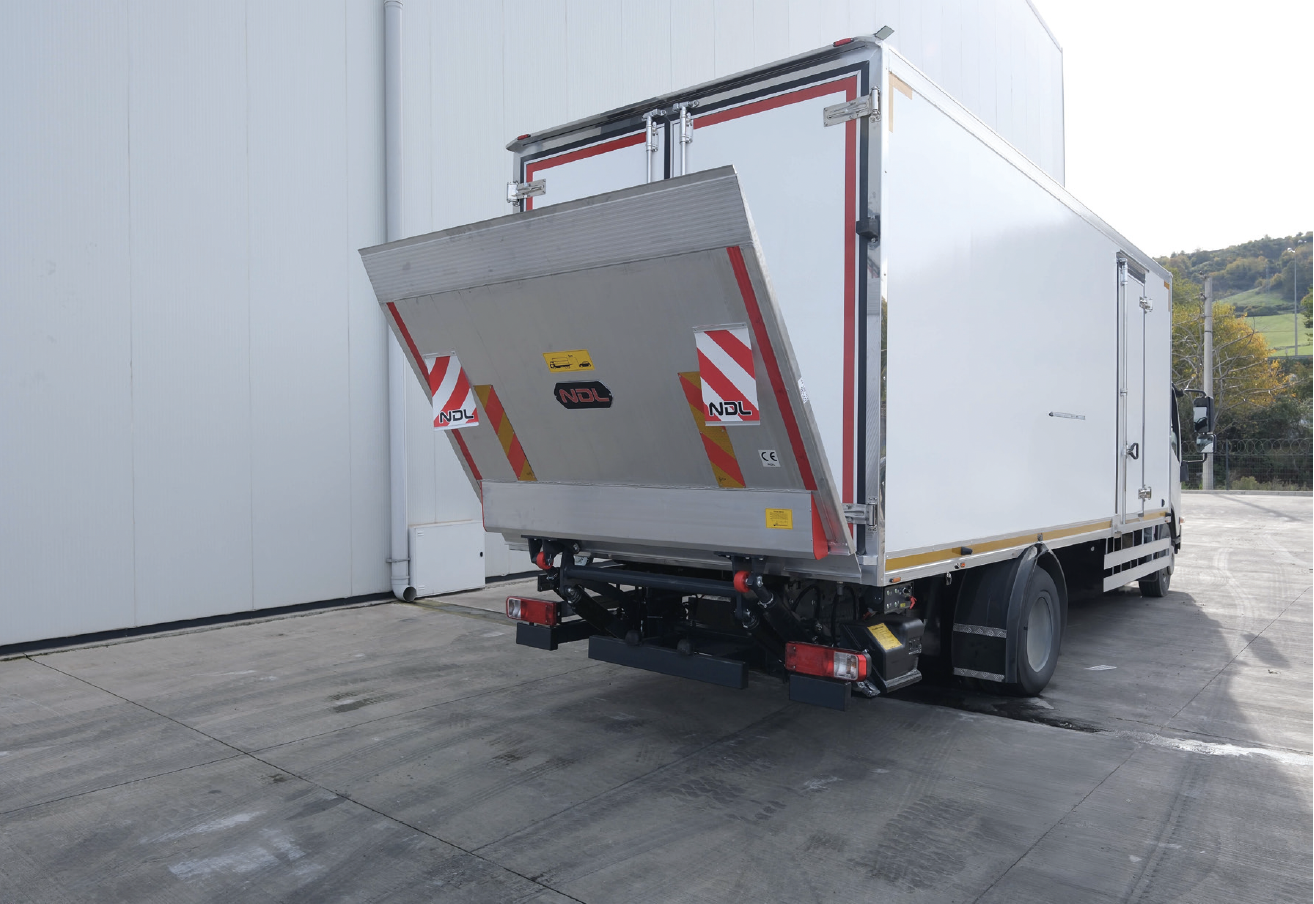 NDL hydraulic tail lift mounted on a commercial delivery truck
